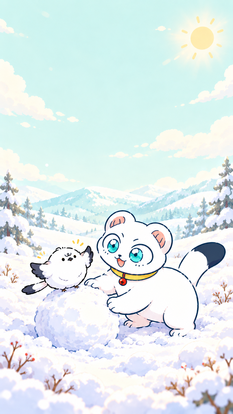 Glulu 雪国晴日手机壁纸